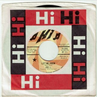 JOE L.: Let Me KNow / I Can't Stand It